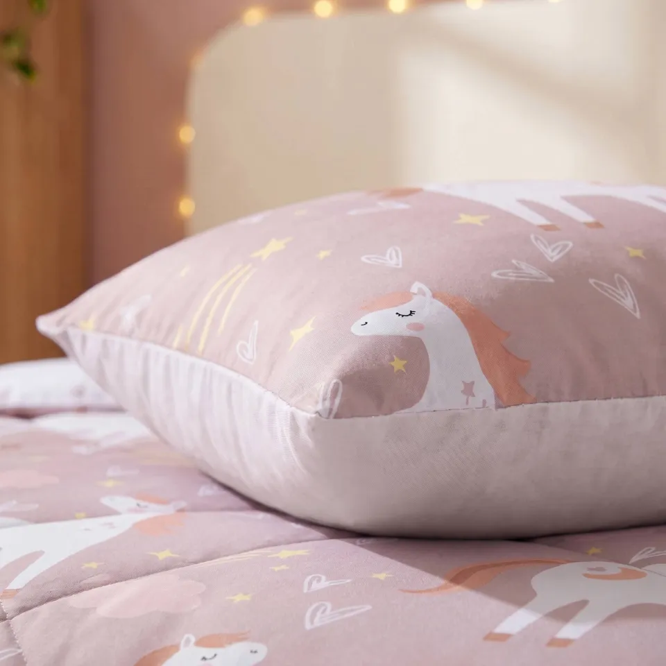 W dekbed zonder overtrek met kussensloop Lazy - paardenprint roze, foto 5