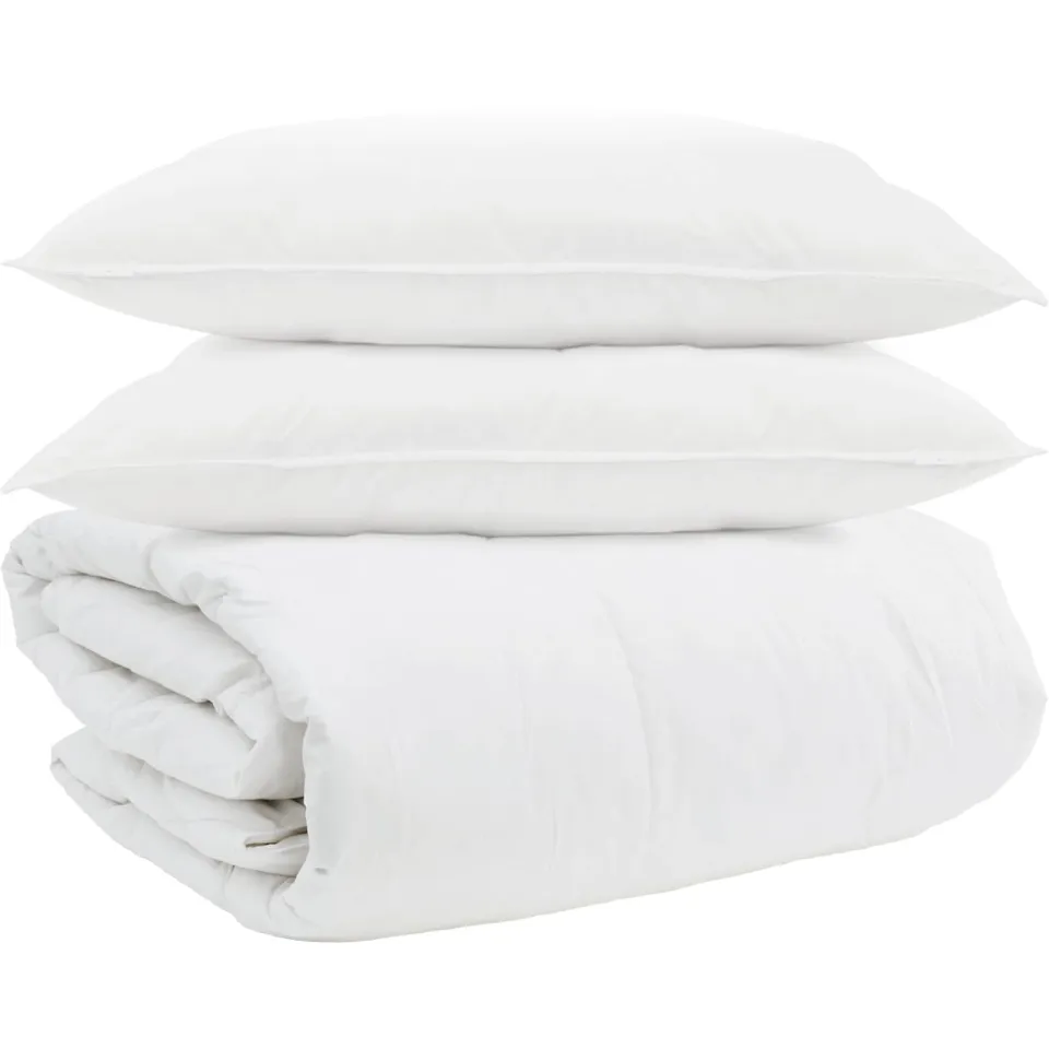vidaXL Dekbed Set met kussen 3 st Wit Donsveertjes, foto 3