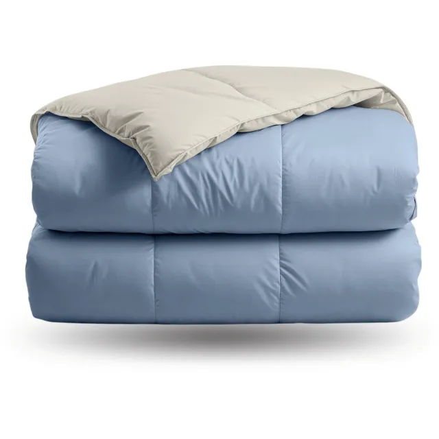 Zelesta Deluxe Duo Percale Katoen Dekbed - Droomblauw & Crème 160x220cm