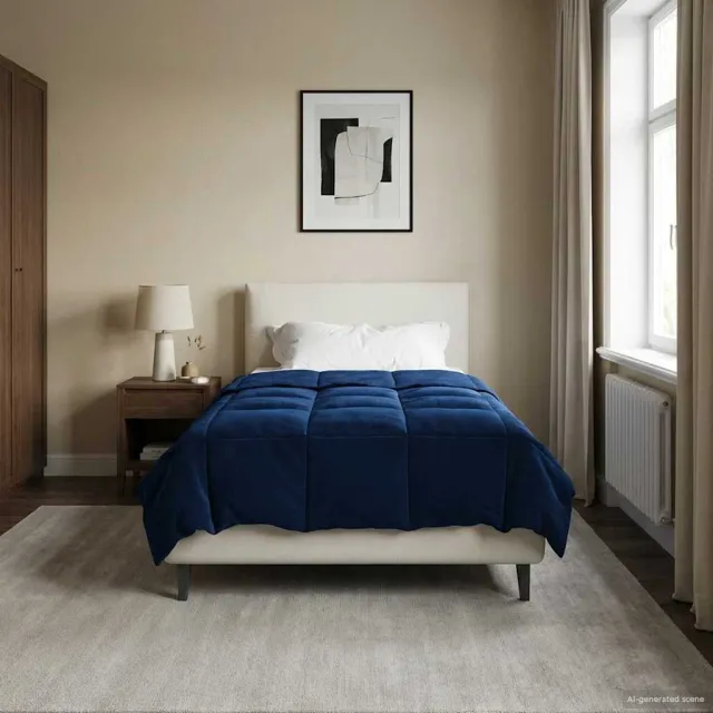 vidaXL Winter Dekbed 155 x 220 cm Winter Microfiber (100% polyester) Blauw