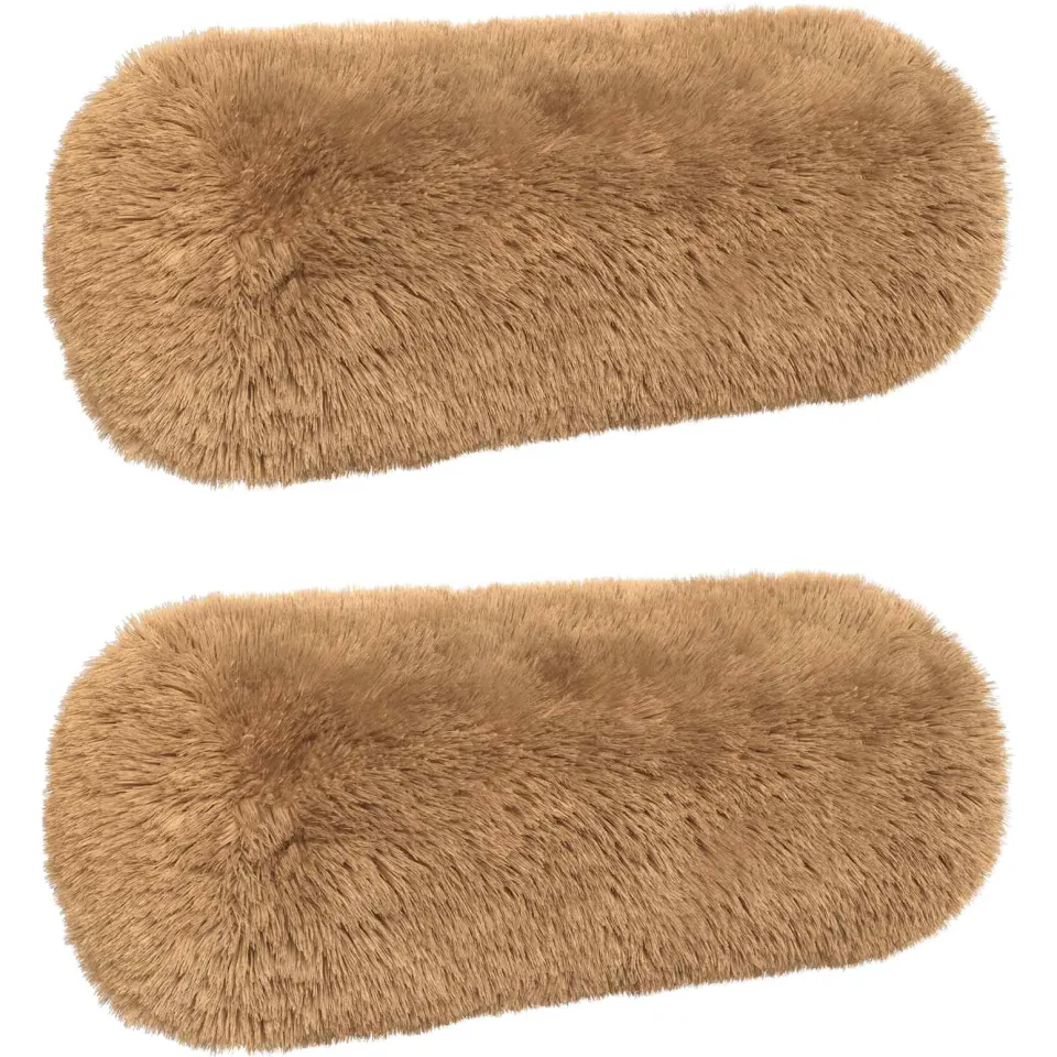vidaXL Kussensloop 2 st HEERLEN Taupe Ø 15 x 40 cm PV Fleece, foto 3