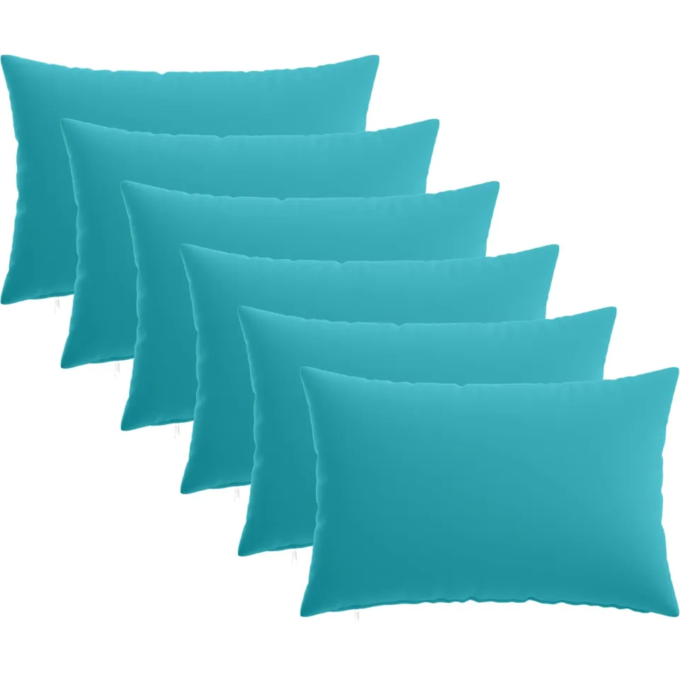 vidaXL Kussensloop 6 st HEERLEN Turquoise 50 x 70 cm Polyester