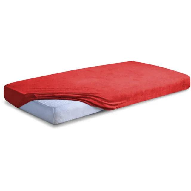 Matex Premium Serie - Hoeslaken Frotte - 150x190 cm, 160x200x20 cm - Rood - Elastisch