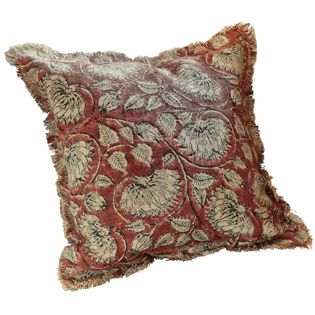 Loberon Kussenhoes Lemisto roestrood/beige