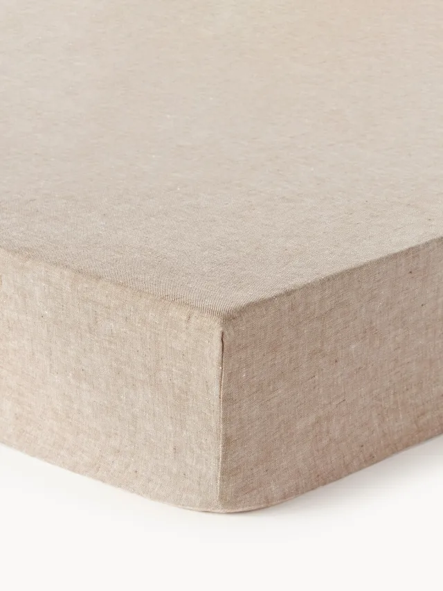 Westwing Collection Topper hoeslaken Linna, linnen Roze