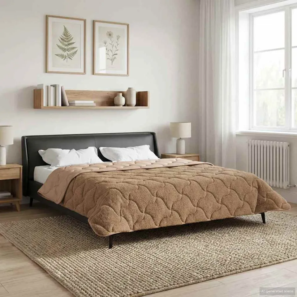 vidaXL Vol jaar dekbed 200 x 220 cm taupe, foto 4