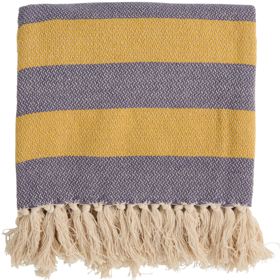 NOUS Living plaid Roncade blauw geel donkerblauw/oker