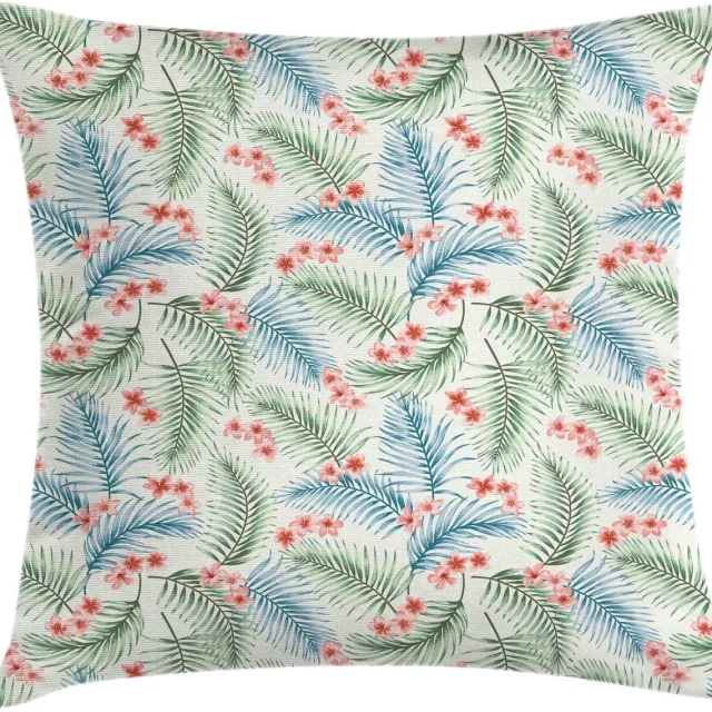 ABAKUHAUS Luau Kussenhoes – Vintage Plumeria's – 40x40 cm – Ivoor Elfenbein