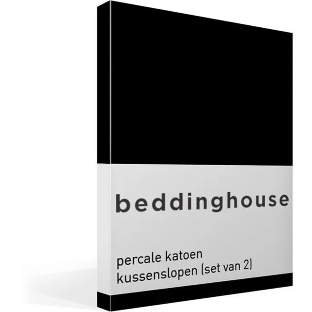 Beddinghouse perkal kussensloop - Zwart - 60 x 70 cm (set van 2)