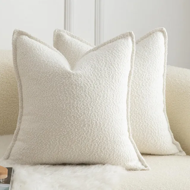 Ibenzoa Tweevoudige Sierkussenhoezen Crème – Zachte Textiel voor Comfortabele Woonkamer wit