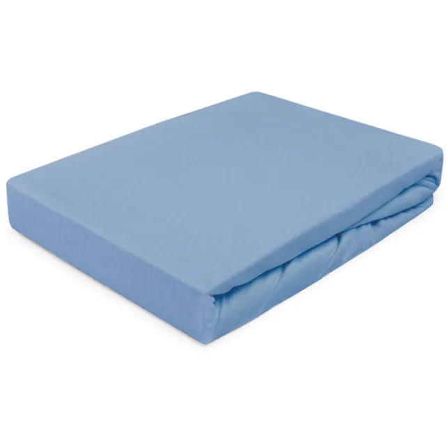 Darymex Katoenen Matrashoes met elastische band Licht Blauw