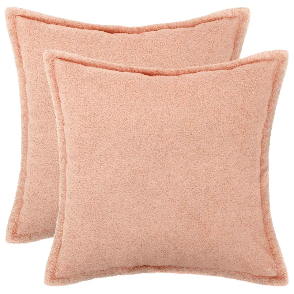 vidaXL Kussensloop 2 st HOUTEN Roze 35 x 35 cm Bouclé, foto 3