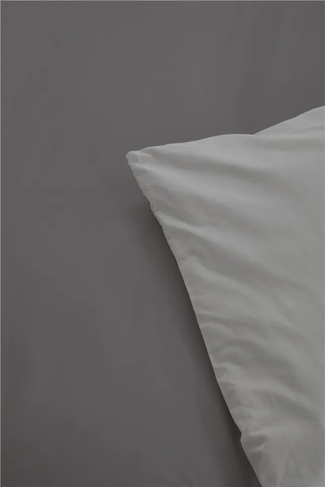 BYRKLUND Dekbedovertrek Side Way - 135x200 - 100% Katoen - Antraciet / Licht Grijs