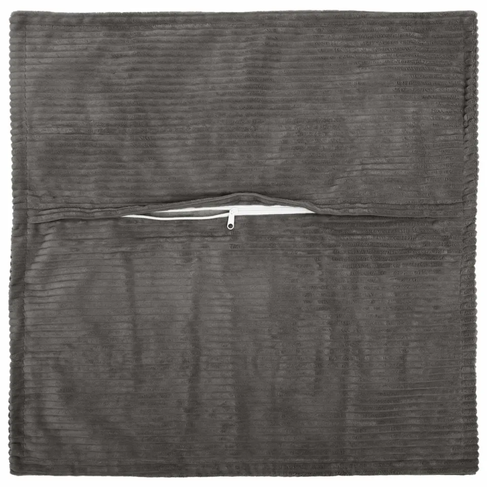 vidaXL Kussensloop 2 st HOUTEN Donkergrijs 70 x 70 cm corduroy, foto 4
