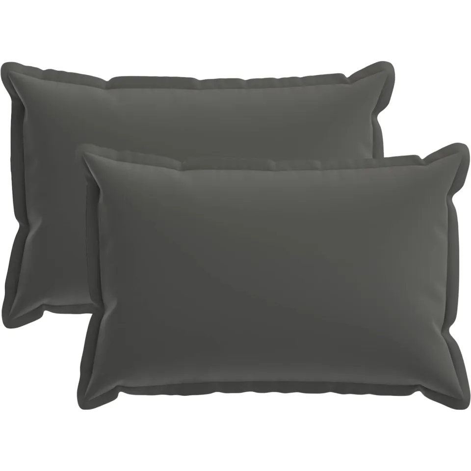 vidaXL Kussensloop 2 st HOUTEN Antraciet 50 x 80 cm Polyester, foto 3