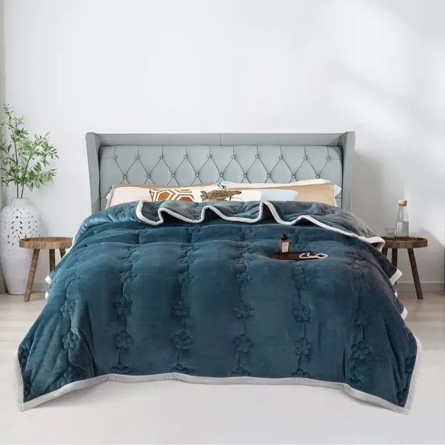 JGS ® Zachte en Luxe Fleece Deken voor Bank, Bed en Kantoor - Blauw, 200x230CM