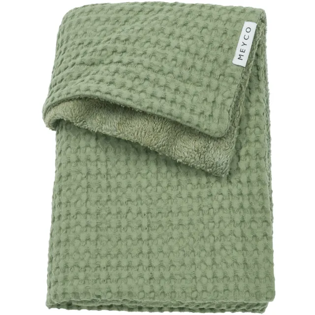 Meyco ledikantdeken wafel teddy groen, foto 5