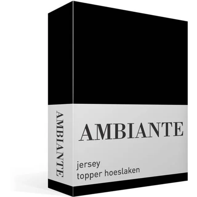Ambiante jersey topper hoeslaken - Lits-jumeaux - Black