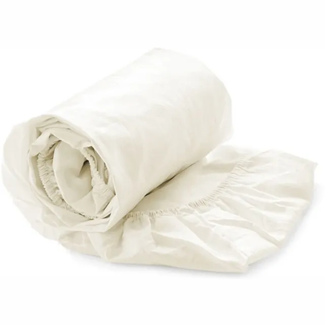 Slaap Vaak Luxe Hoeslaken Satijn - 100% Katoensatijn (280TC) - Litsjumeaux - 180x220 cm - Offwhite