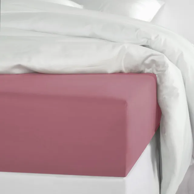 De Witte Lietaer Hoeslaken Olivia Blossom - 160 x 200/220 x h 30 - Roze - Katoen Satijn