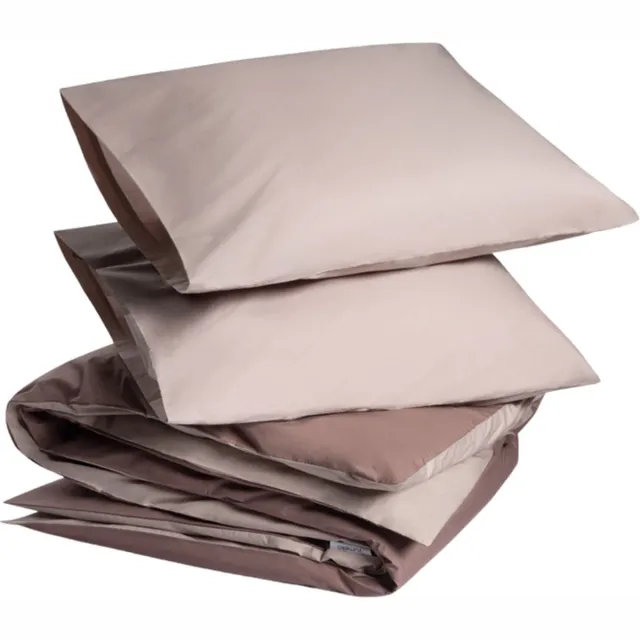Yumeko dekbedovertrek percal katoen dubbelzijdig roze/mauve 200x220 + 2/60x70 - Bio, eco & fairtrade