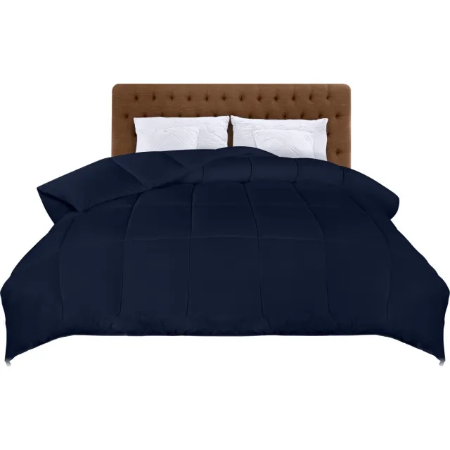 Unyqoos Comfortabel en Lichtgewicht Dekbed voor Alle Seizoenen met Elegante Afwerking, 155 x 220 cm marineblauw