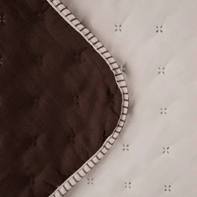 Homla Sprei | MARCY | beige, van voorgewassen microvezel met decoratieve afwerking | 200x220 cm | 794124