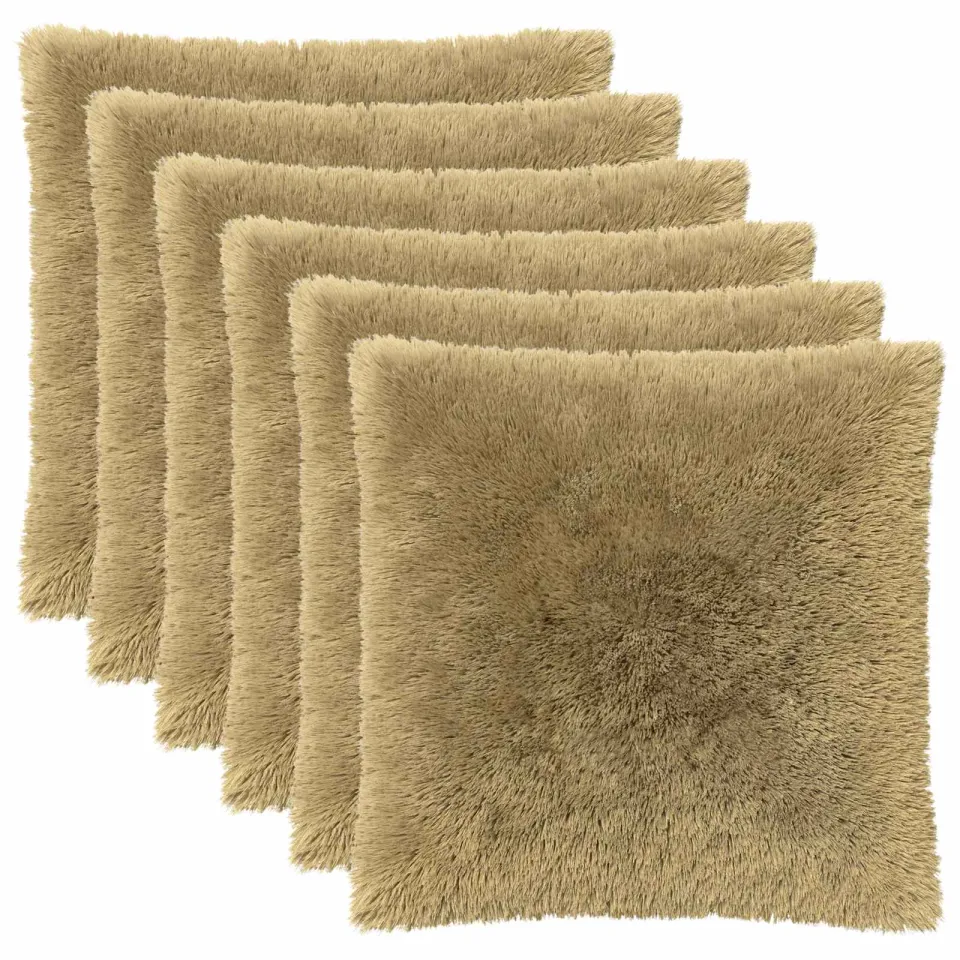 vidaXL Kussensloop 6 st HEERLEN Lichtgroen 60 x 60 cm PV Fleece