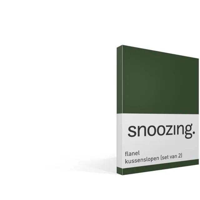 Snoozing flanel kussenslopen (set van 2) - Flanel - 60x70 cm - Donker Groen