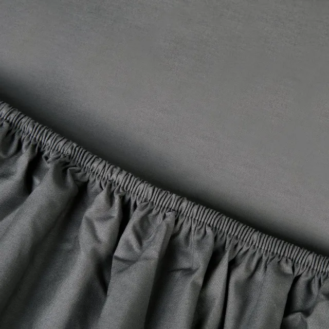kayori Shizu Hoeslaken Perkal - 90x210-220cm - Matrasdikte 35cm - Rondom Elastiek - Biologisch Katoen - Antracite