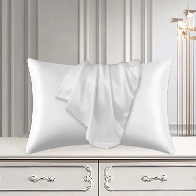 Ulisem Zijden Kussensloop Queen Size Met Verborgen Rits - Zijden Kussensloop - Mulberry Zijde - Licht Luxe Stijl - Anti-Rimpel - Drukverlichting - Ademend - 3-In-1 - Champagne Wit