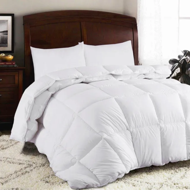 Homéé® Homéé 4 Seizoenen dekbed 3dTEX eenpersoons 140x200cm tijk 100% percale katoen carré doorgestikt Wit