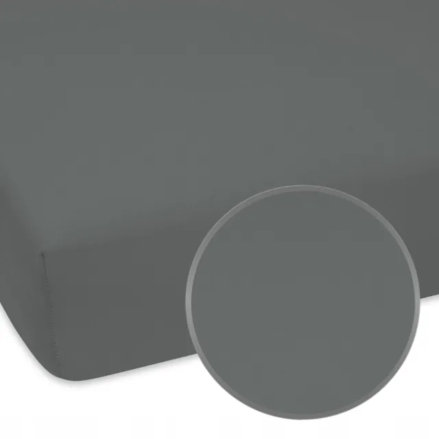 Designpremium Jersey hoeslaken met elastiek, donkergrijs, 80x180 cm