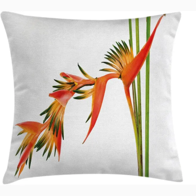 ABAKUHAUS Kussenhoes – Bloemen Exotische Tak – 50x50 cm – Tweezijdig bedrukt, rits Oranje