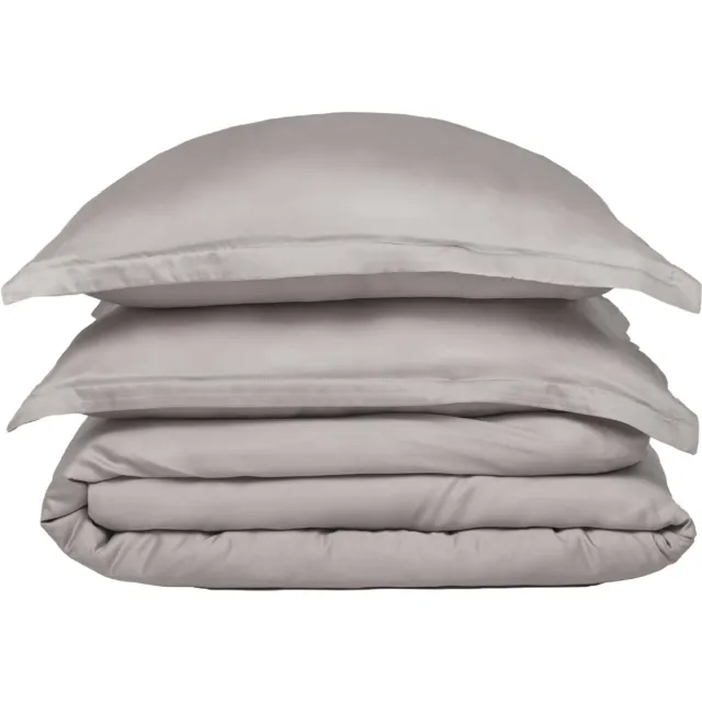 Coco & Cici TENCEL - Sateen Dekbedovertrek Taupe - 2 kussenslopen Beige