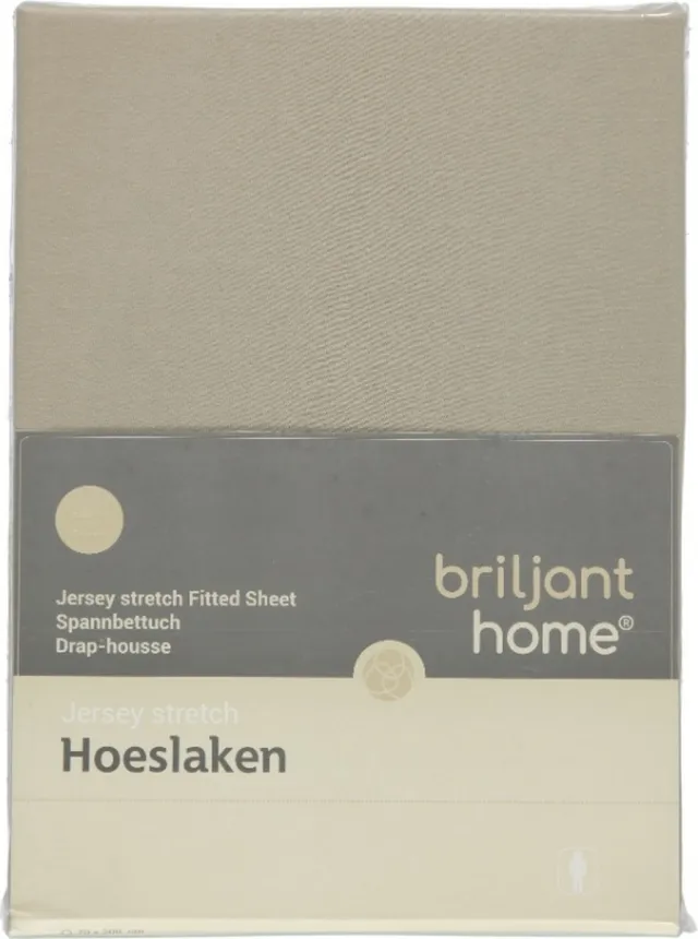 Briljant home Jersey Hoeslaken + Topper - 90x200 - Zand