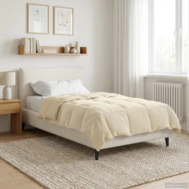 vidaXL Zomer Dekbed 155 x 200 cm Zomer Microfiber (100% polyester) Crème