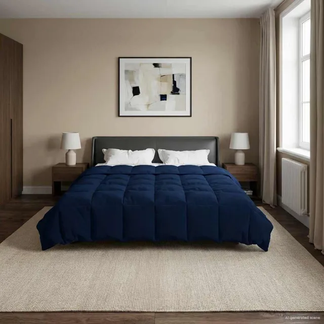 vidaXL Vol jaar dekbed 200 x 200 cm Microfiber (100% polyester) Blauw