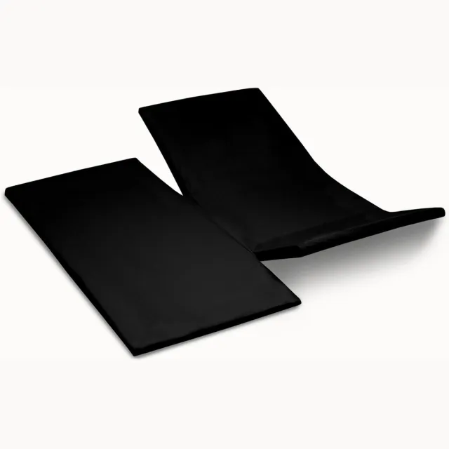 YOON hoeslaken katoensatijn dubbele split zwart - 160x200 cm - GOTS gecertificeerd 100% katoensatijn