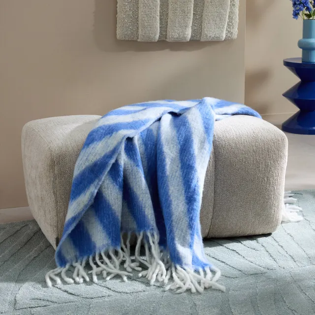 NOUS Living plaid Launac blauw off white, foto 2