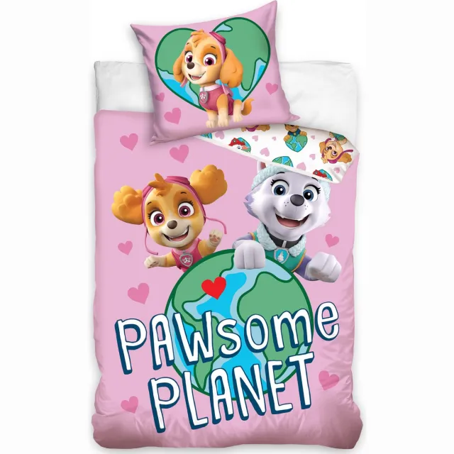 PAW Patrol Dekbedovertrek PAWsome Planet - Eenpersoons - 140 x 200 cm - Katoen PAW Patrol Dekbedovertrek PAWsome Planet 140x200cm ( 487)