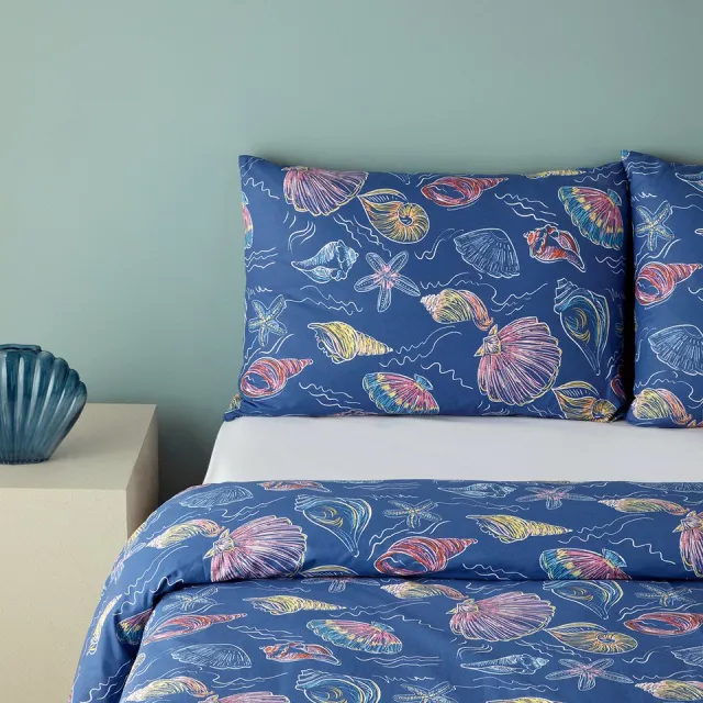 English Home Dekbedovertrekset - 100% katoen - 200 x 220 cm - Donkerblauw kleur