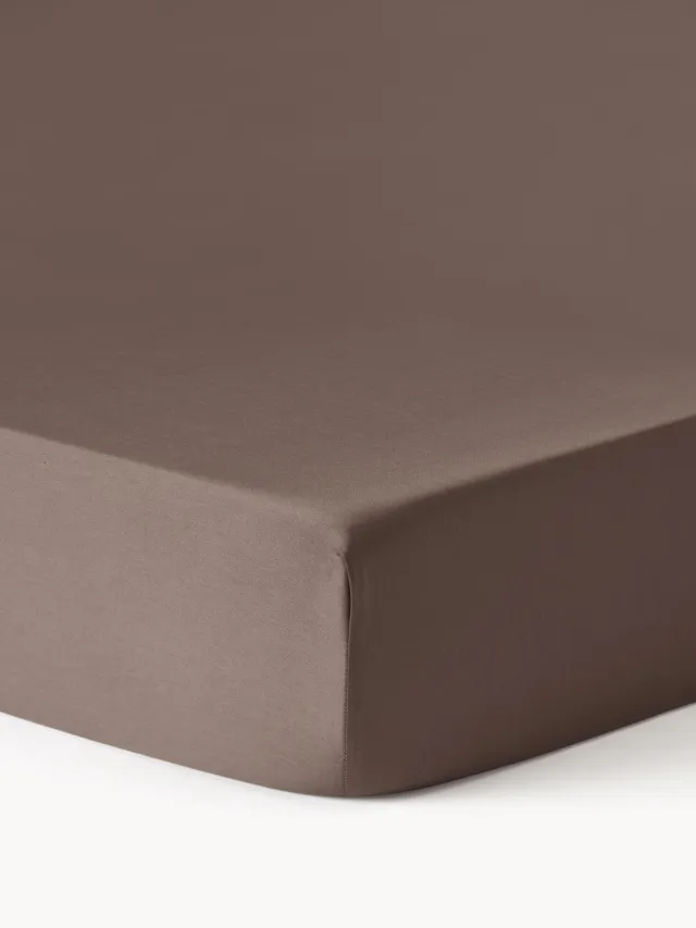 Westwing Collection Topper hoeslaken Comfort, katoensatijn Bruin