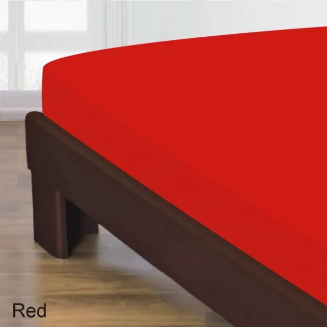 Homéé® Hoeslaken Gladde Katoen - Rood - 90x200 + 30cm