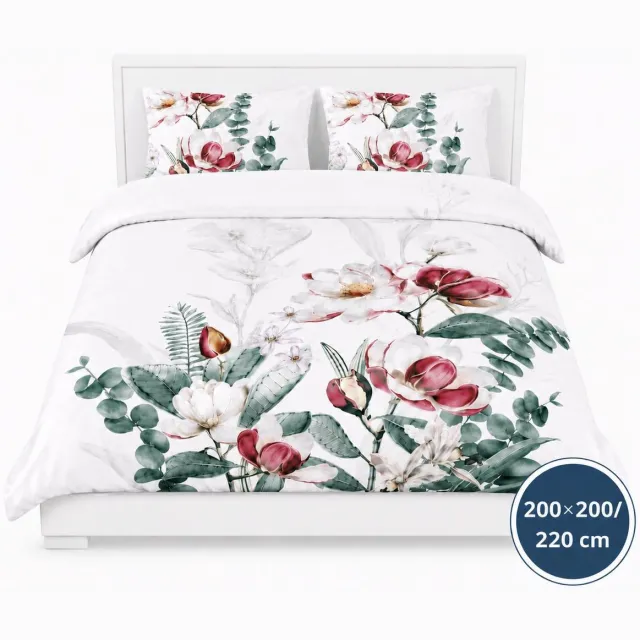 Roden Blue Dekbedovertrek - 2000x200/220 - Wit Multi Bloemen - Oase Design - Luxe, Zacht & Ademend - Inclusief Kussenslopen - Kleurvast