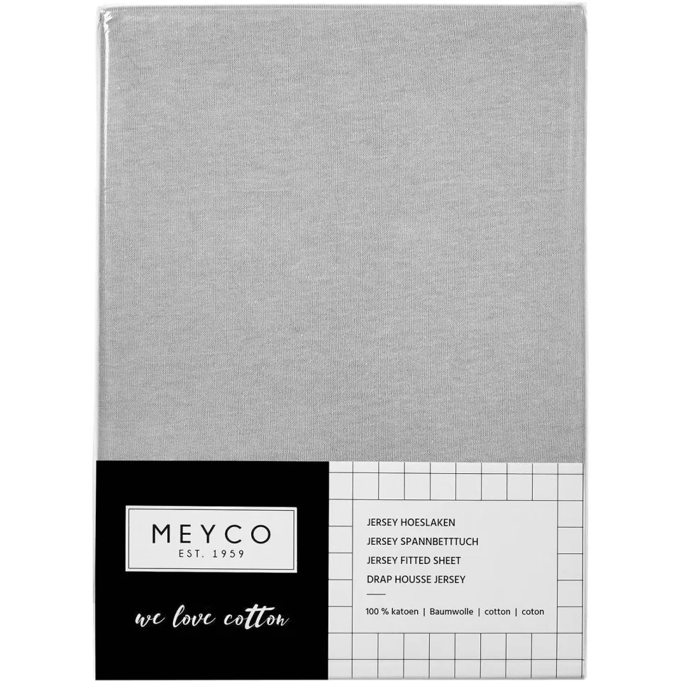 Meyco katoenen jersey hoeslaken ledikant 60x120 cm lichtgrijs, foto 3