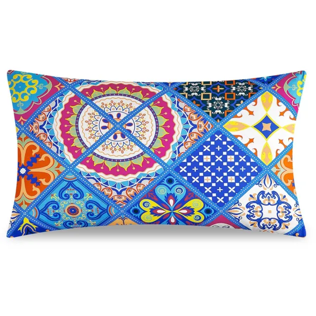 Ibenzoa Set van 2 Kussenslopen 40x70 cm met Paisleypatroon - Zachte Microvezel blauw