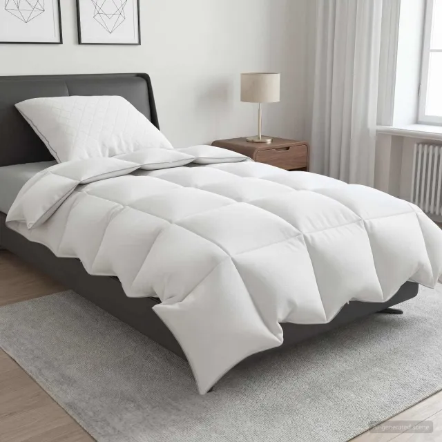 vidaXL 90% ganzen dons dekbedset FULDA 2 st 140 x 200 cm Winter Wit