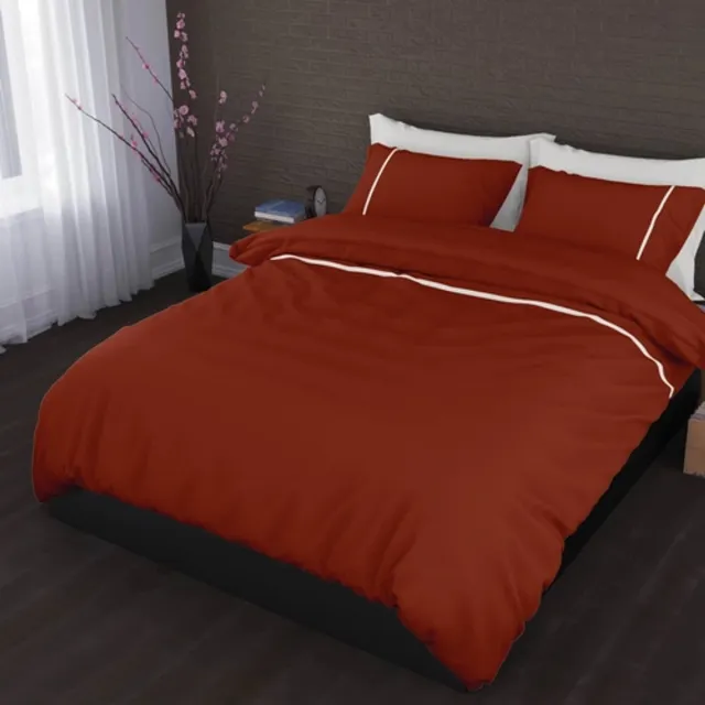Romanette Dekbedovertrek Romanette Duchesse Rooibos Wit Flanel-200 x 200 / 220 cm | 2-Persoons Rood
