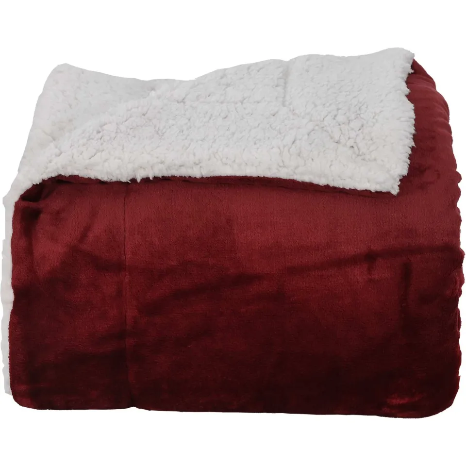 vidaXL plaid Bordeaux Rood 240 x 220 cm 2,67 kg Fleece, foto 4